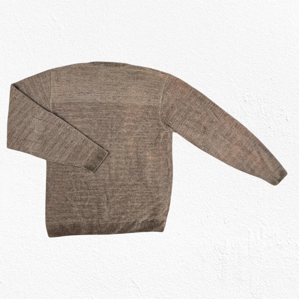 80s Vintage Tricots St Raphael Brown V Neck USA Made Soft Sweater Size Large